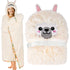 Flauschige Faultier-Kapuzendecke | mit Fleece und Handschuhen